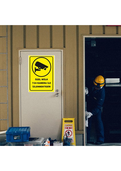 Özel Mülk 7-24 Kamera Ile Izlenmektedir Levhası - Dekote Malzeme 50X70 cm modelleri