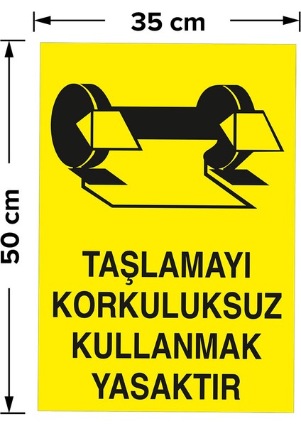 Taslamayı Korkuluksuz Kullanmak Yasaktır Levhası - Dekote Malzeme 35X50 cm fiyatları