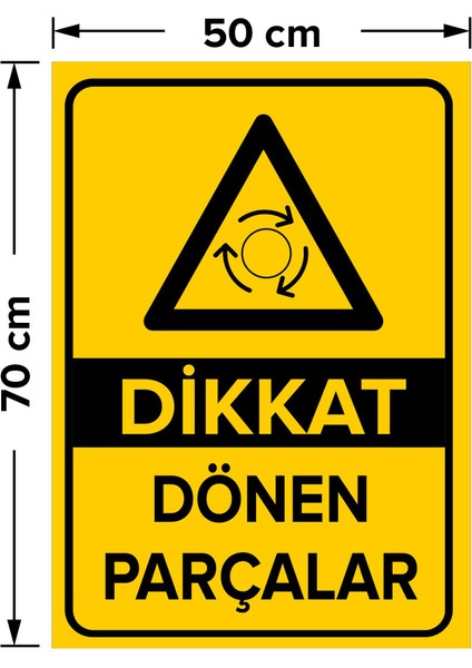 Dikkat Dönen Parçalar Levhası - Dekote Malzeme 50X70 cm
