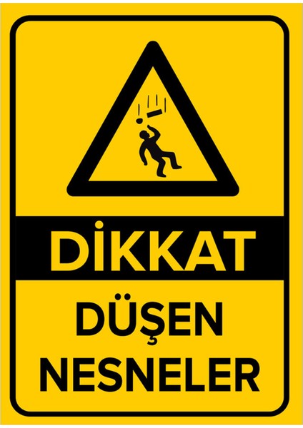 Dikkat Düşen Nesneler Levhası - Dekote Malzeme 50X70 cm