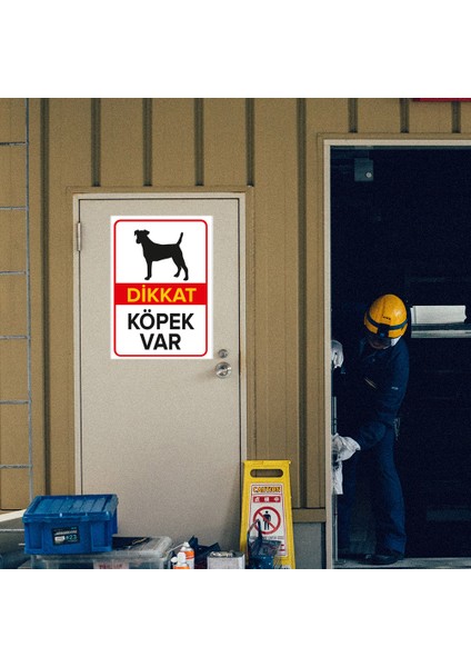 Dikkat Köpek Var Levhası Rottweiler - Sac Malzeme 25X35 cm