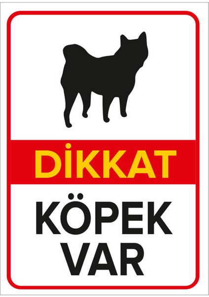 Dikkat Köpek Var Siyah Pug Levhası - Sac Malzeme 25X35 cm