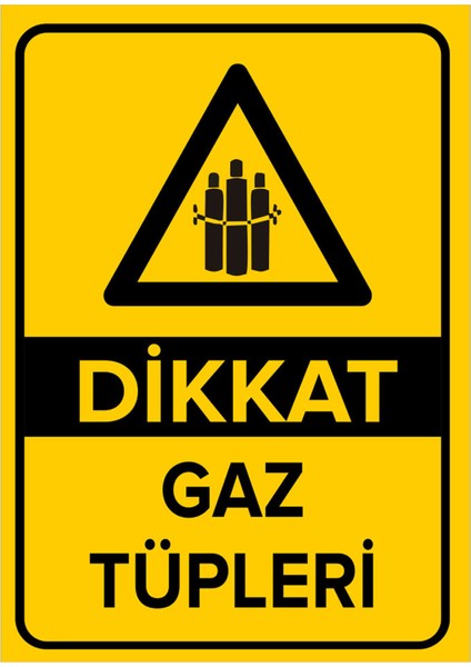 Dikkat Gaz Tüpleri Levhası - Dekote Malzeme 50X70 cm