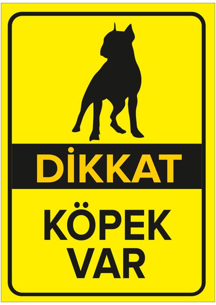 Dikkat Köpek Var Dobermen Levhası - Sac Malzeme 25X35 cm