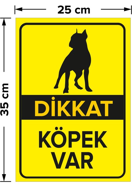 Dikkat Köpek Var Dobermen Levhası - Sac Malzeme 25X35 cm