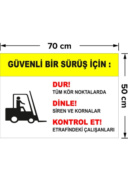 Güvenli Bir Sürüş Için Levhası - Sac Malzeme 50X70 cm