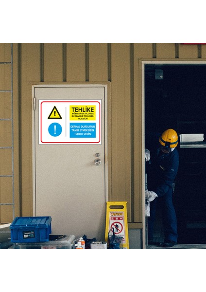 Tehlike Eğer Arıza Olursa Bu Makine Arızalıdır Levhası - Sac Malzeme 35X50 cm modelleri