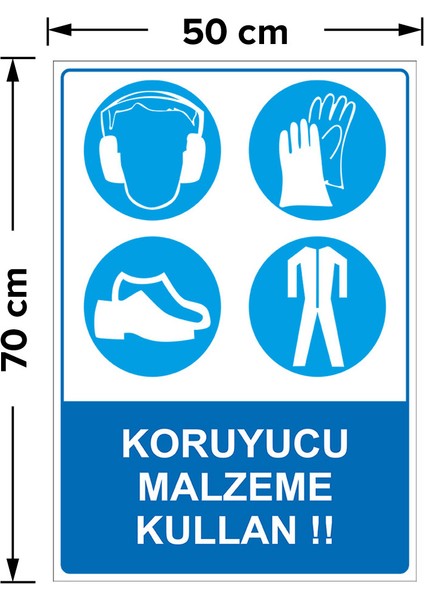 Koruyucu Malzeme Kullan Levhası - Sac Malzeme 50X70 cm