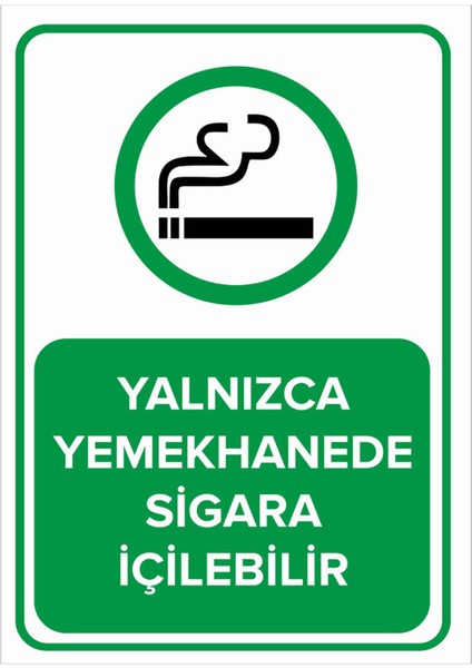 Yalnız Yemekhanede Sigara Içilebilir Levhası - Dekote Malzeme 50X70 cm