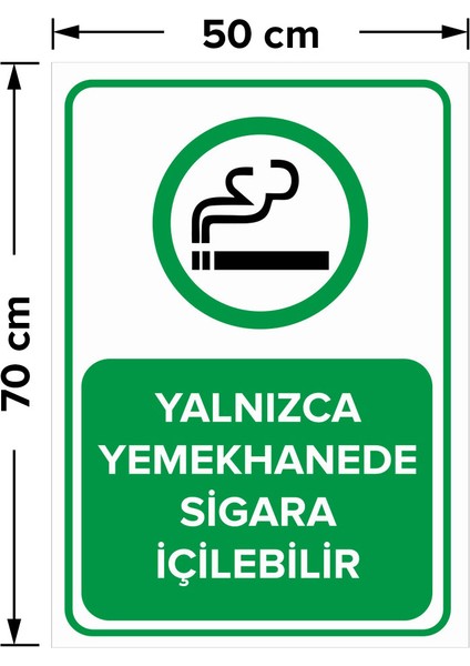 Yalnız Yemekhanede Sigara Içilebilir Levhası - Dekote Malzeme 50X70 cm fiyatları
