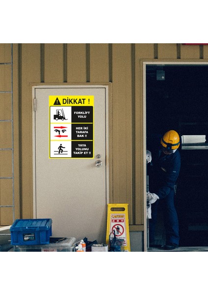 Dikkat Forklift Yolu Levhası - Sac Malzeme 50X70 cm modelleri
