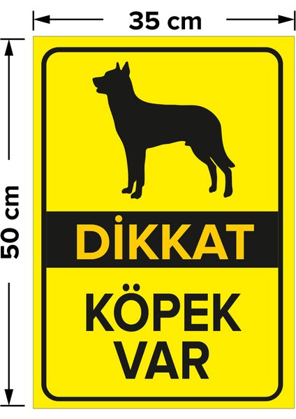 Dikkat Köpek Var Levhası Siyah Alman Kurdu - Sac Malzeme 35X50 cm fiyatları