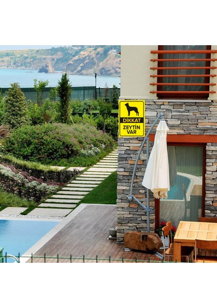 Dikkat Köpek Var Levhası Siyah Alman Kurdu - Sac Malzeme 35X50 cm modelleri