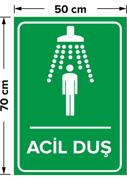 Acil Duş Levhası - Dekote Malzeme 50X70 cm
