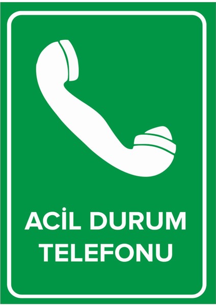 Acil Durum Telefonu Levhası - Dekote Malzeme 50X70 cm