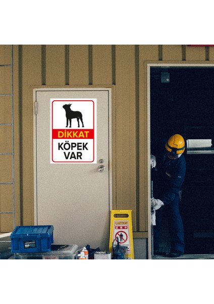Dikkat Köpek Var Levhası Amerikan Pit Bull Teriyeri - Dekote Malzeme 50X70 cm