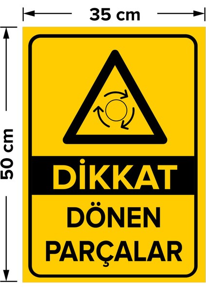 Dikkat Dönen Parçalar Levhası - Dekote Malzeme 35X50 cm fiyatları