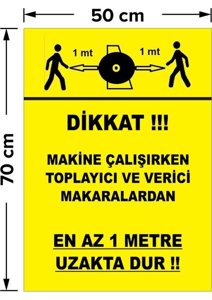 Dikkat En AZ1M Uzak Dur Levhası - Sac Malzeme 50X70 cm