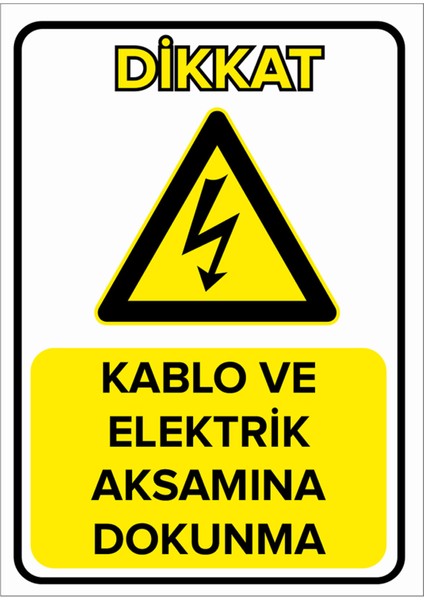 Kablo ve Elektrik Aksamına Dokunma Levhası - Sac Malzeme 50X70 cm