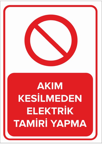 Akım Kesilmeden Elektrik Tamiri Yapma Levhası - Dekote Malzeme 35X50 cm