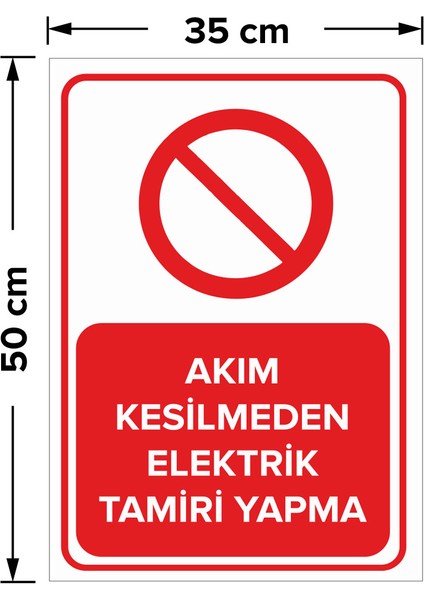 Akım Kesilmeden Elektrik Tamiri Yapma Levhası - Dekote Malzeme 35X50 cm fiyatları