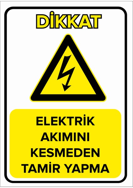 Elektrik Akımını Kesmeden Tamir Yapma Levhası - Dekote Malzeme 25X35 cm