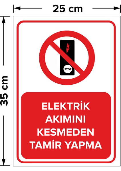 Elektrik Akımını Kesmeden Tamir Yapma Levhası - Dekote Malzeme 25X35 cm