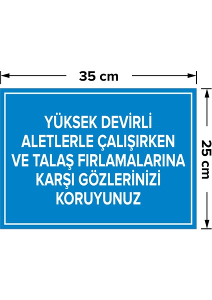 Yüksek Dvirli Aletlrle Çlışırkn ve Talş Frlamlarna Karşı G,k,levhası - Dekote Malzeme 25X35 cm fiyatları