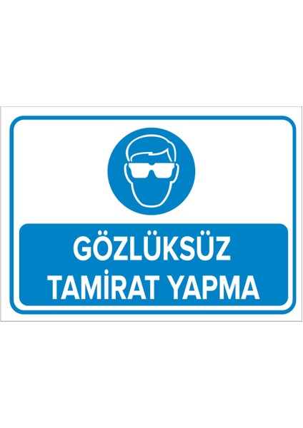 Gözlüksüz Tamirat Yapma Levhası - Dekote Malzeme 50X70 cm
