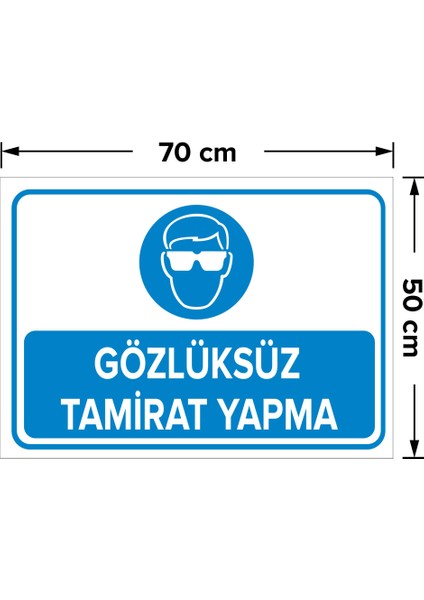 Gözlüksüz Tamirat Yapma Levhası - Dekote Malzeme 50X70 cm