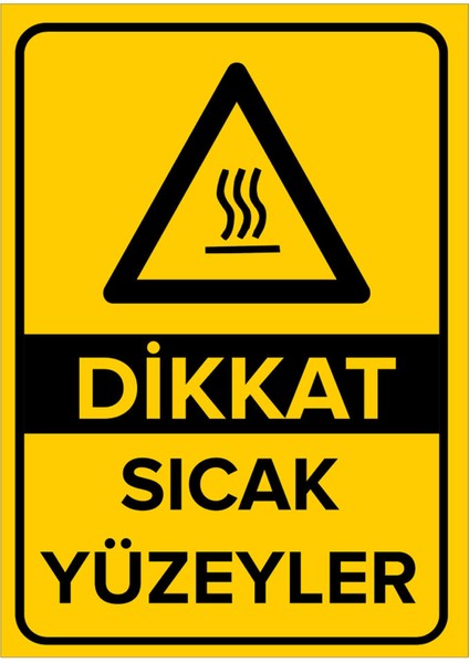 Dikkat Sıcak Yüzeyler Levhası - Dekote Malzeme 35X50 cm