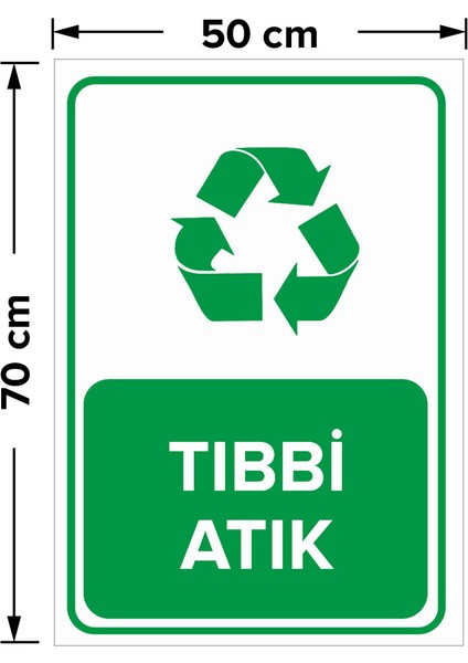 Geri Dönüşüm Tıbbi Atık Levhası - Dekote Malzeme 50X70 cm