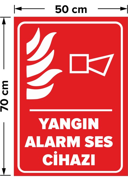 Yangın Alarm Ses Cihazı Levhası - Dekote Malzeme 50X70 cm