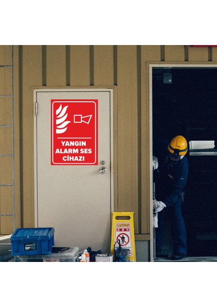 Yangın Alarm Ses Cihazı Levhası - Dekote Malzeme 50X70 cm