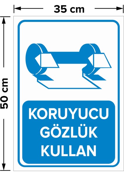 Koruyucu Gözlük Kullan Levhası - Dekote Malzeme 35X50 cm fiyatları