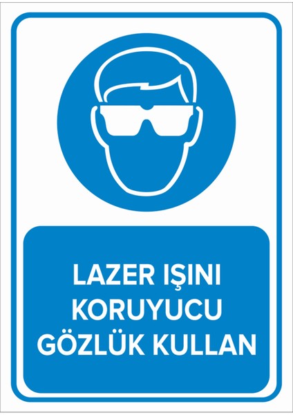 Lazer Işını Koruyucu Gözlük Kullan Levhası - Dekote Malzeme 25X35 cm