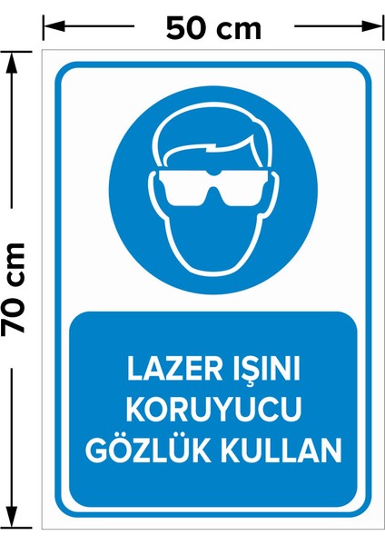 Lazer Işını Koruyucu Gözlük Kullan Levhası - Dekote Malzeme 50X70 cm