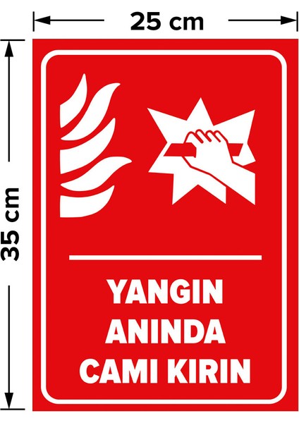 Yangın Anında Camı Kırın Levhası - Dekote Malzeme 25X35 cm