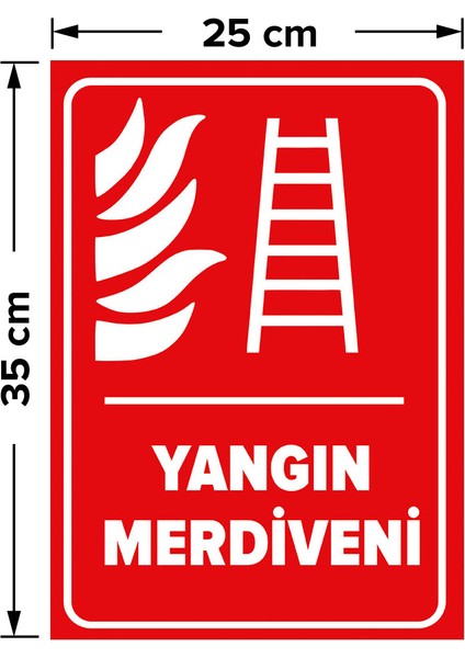 Yangın Merdiven Levhası - Dekote Malzeme 25X35 cm