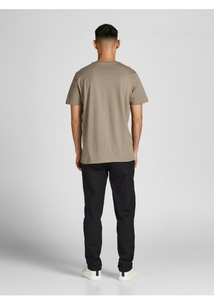 O Yaka Regular Fit Baskılı Kahve Erkek T-Shirt - 12205957_Jorjungle Script Tee