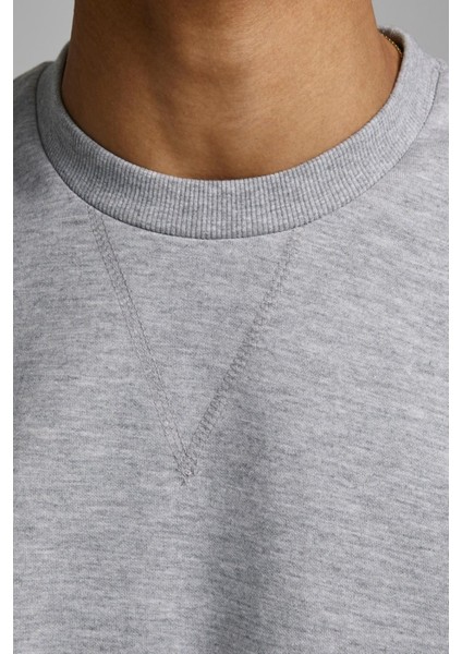 Bisiklet Yaka Baskılı Sweatshirt- Basic