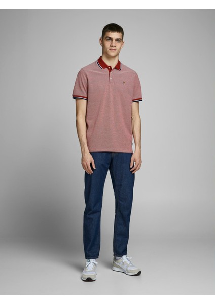 Jack & Jones 12169064_Jprbluwin Polo SsPolo Yaka Regular Fit Düz Koyu KırmızıErkek T-Shirt