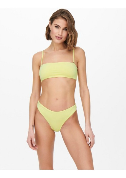 Onlolli Brazilian Normal Kalıp Düz Limon Sarı Kadın Bikini Alt