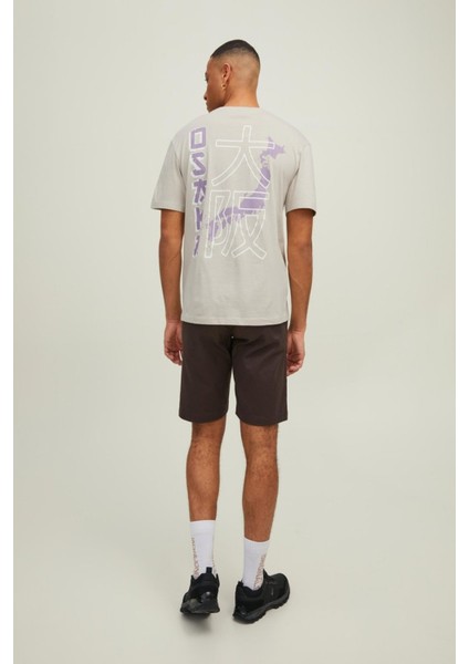 Erkek Arkası Japon Baskılı Tişört 12210323