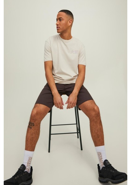 Erkek Arkası Japon Baskılı Tişört 12210323