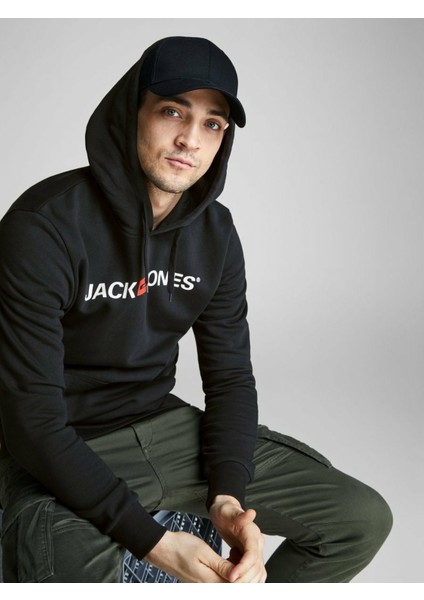 Hood Corp Old Logo Erkek Siyah Kapüşonlu Sweatshirt modelleri