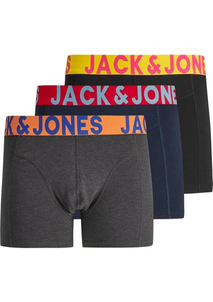 Jack & Jones Jaccrazy Solıd Trunks 3 Pack Noos Erkek Siyah Boxer 12151349-Black