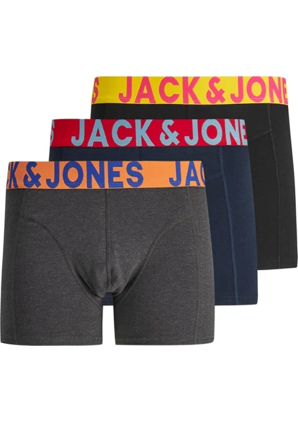 Jack & Jones Jaccrazy Solıd Trunks 3 Pack Noos Erkek Siyah Boxer 12151349-Black