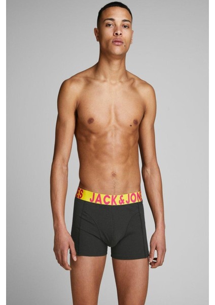 Jack & Jones Jaccrazy Solıd Trunks 3 Pack Noos Erkek Siyah Boxer 12151349-Black