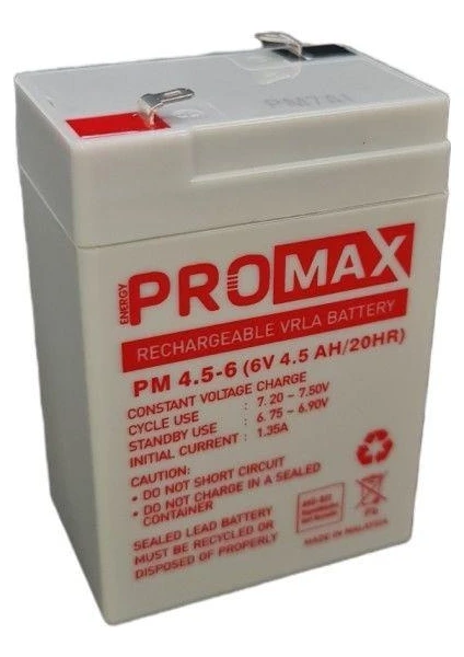 Energy Promax 6VOLT 4.5AMPER Akü 6V 4.5AH